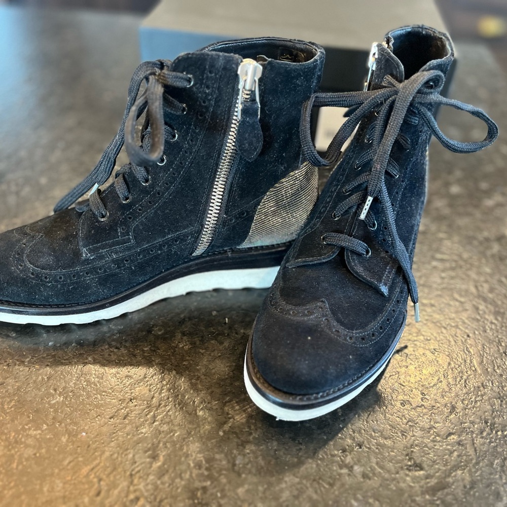 The Office of Angela Scott, Mr Harrison,  Black Suede Ankle Boots, size 8 (38)